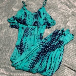 Tye dye Maxi dress, size large, boutique style GUC